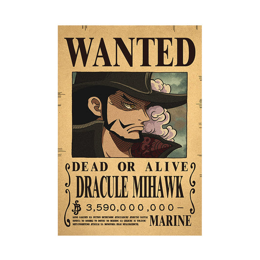 One Piece Dracule Mihawk, Wanted poster