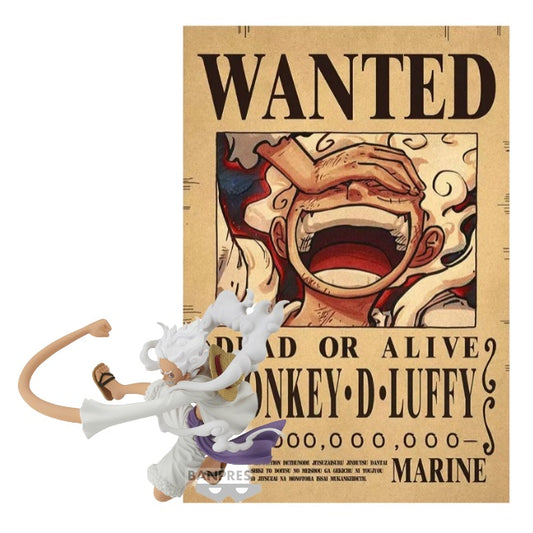 ONE PIECE, MONKEY D LUFFY GEAR 5 STATUA BANPRESTO + POSTER MONKEY D LUFFY