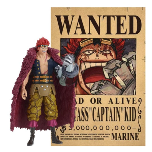 ONE PIECE, ESTUGASS KIDD STATUA BANPRESTO + POSTER ESTUGASS KIDD