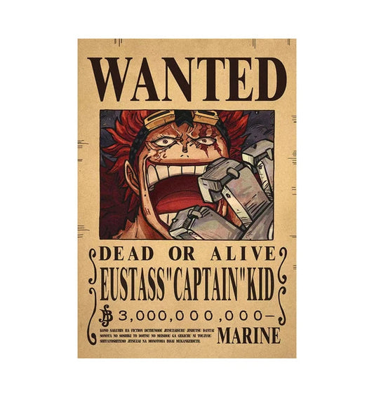 ONE PIECE EUSTASS "CAPTAIN" KID, POSTER WANTED