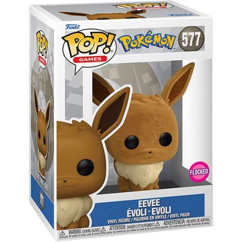 POKÉMON, EEVEE STATUA FUNKO POP (FLOCKED )