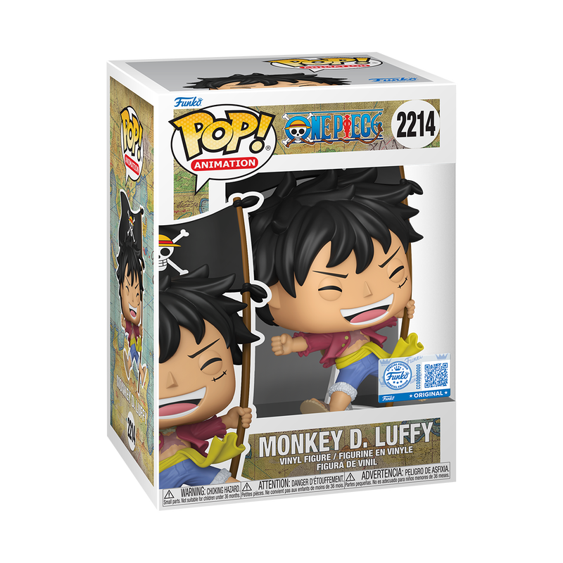 One Piece, Monkey D Luffy con BANDIERA (LIMITED EDICTION) Funko Pop. (9 cm)