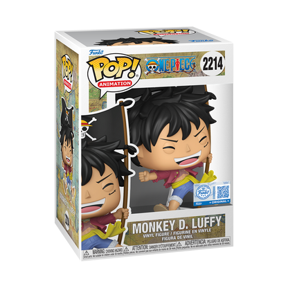 One Piece, Monkey D Luffy con BANDIERA (LIMITED EDICTION) Funko Pop. (9 cm)